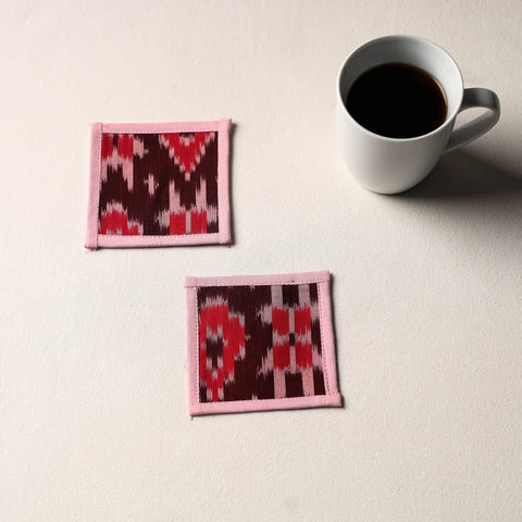 Maroon Handmade Cotton Coasters (Set of 2)