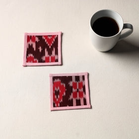 Maroon Handmade Cotton Coasters (Set of 2)