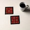 Maroon Handmade Cotton Coasters (Set of 2)