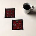 Maroon Handmade Cotton Coasters (Set of 2)