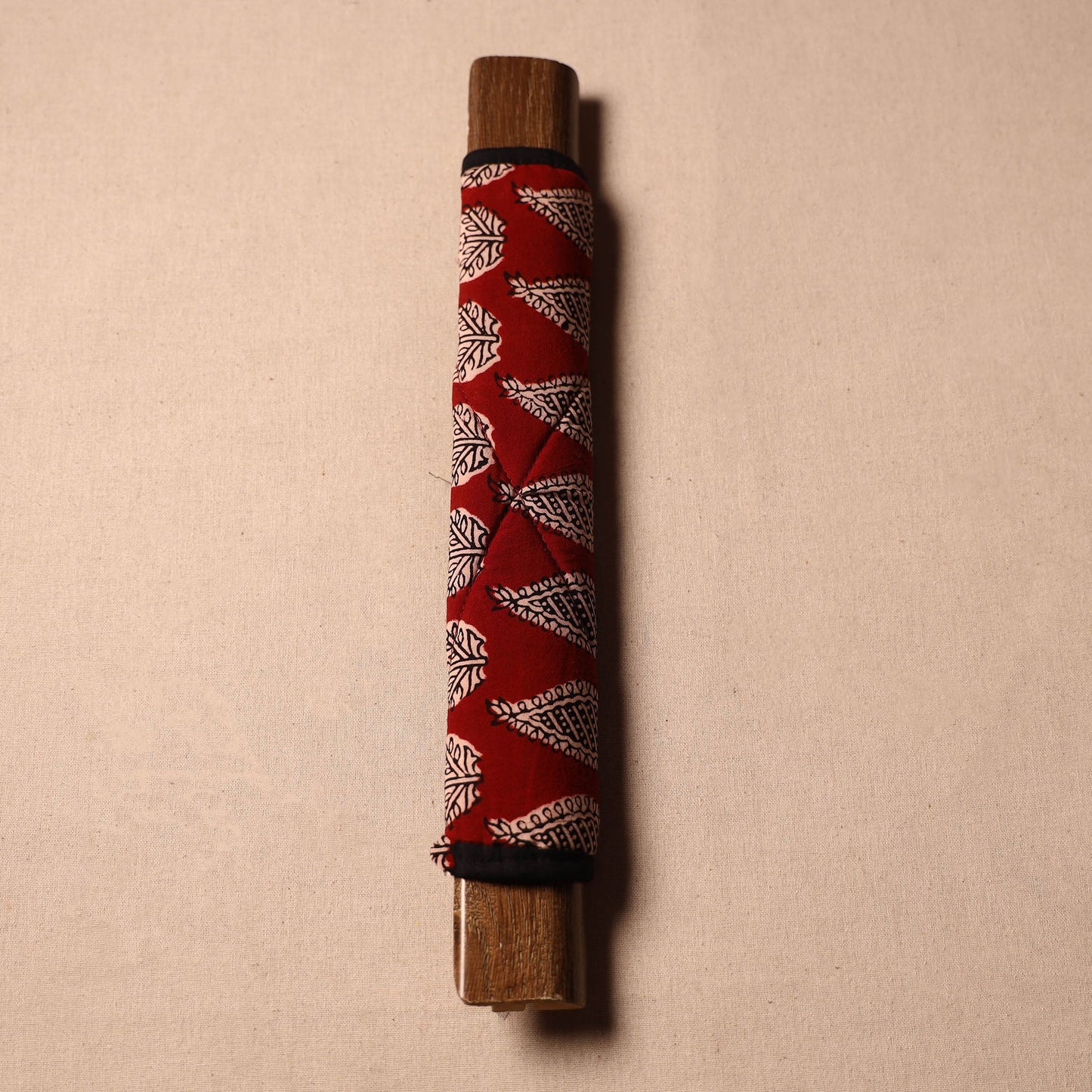 Buy Handmade Cotton Maroon Fridge Handle Cover 190