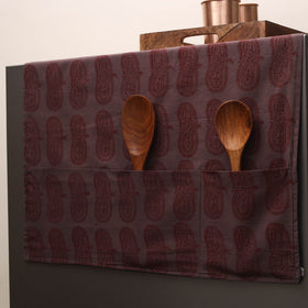 Maroon - handmade cotton fridge top cover with multiple