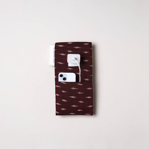 Maroon Handmade Cotton Mobile Charging Holder