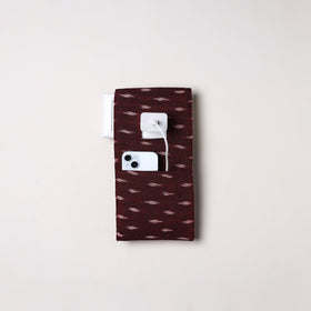 Maroon Handmade Cotton Mobile Charging Holder