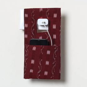 Maroon Handmade Cotton Mobile Charging Holder