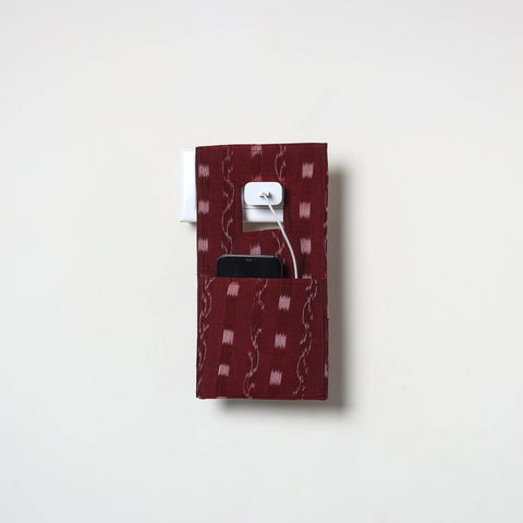 Maroon Handmade Cotton Mobile Charging Holder