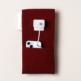 Maroon Handmade Cotton Mobile Charging Holder