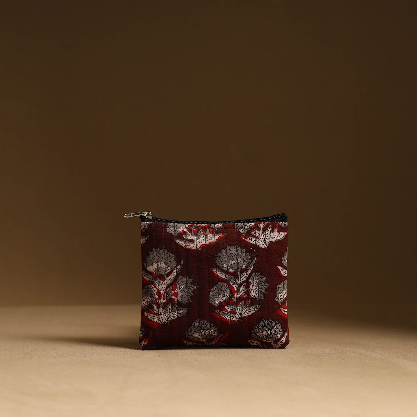 Maroon - handmade cotton multipurpose utility pouches (set