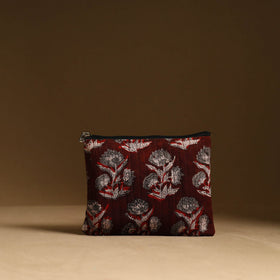 Maroon - handmade cotton multipurpose utility pouches (set