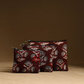 Maroon - handmade cotton multipurpose utility pouches (set