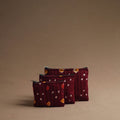 Maroon - handmade cotton multipurpose utility pouches (set