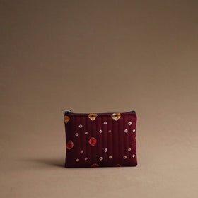 Maroon - handmade cotton multipurpose utility pouches (set