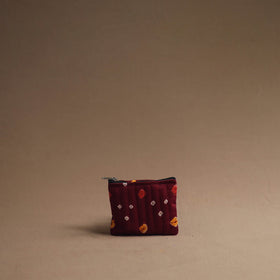 Maroon - handmade cotton multipurpose utility pouches (set