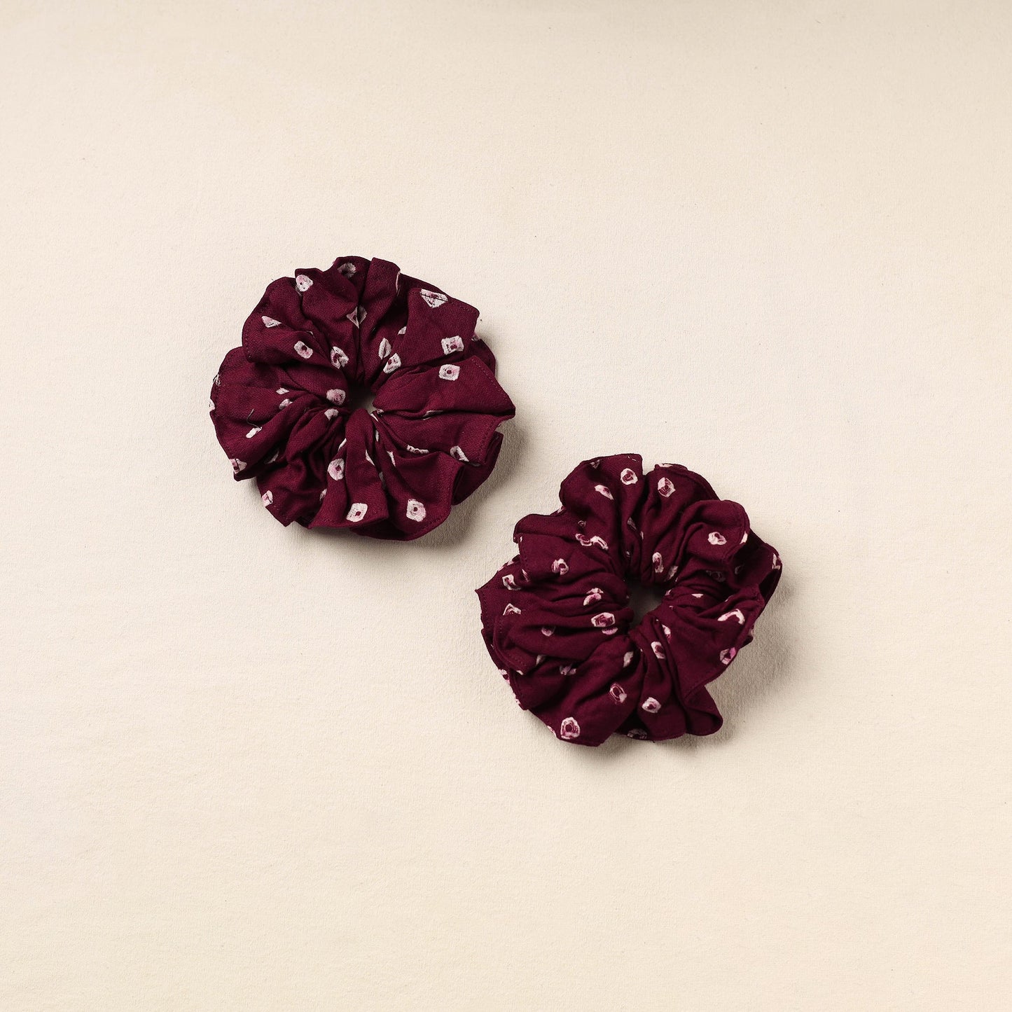 Maroon Handmade Cotton Rubber Bands/Scrunchies