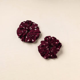 Maroon Handmade Cotton Rubber Bands/Scrunchies