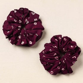 Maroon Handmade Cotton Rubber Bands/Scrunchies