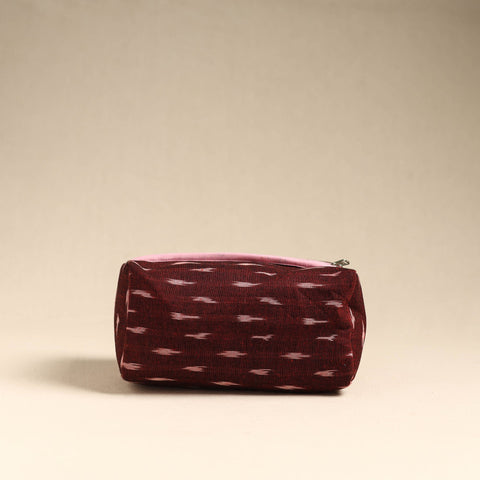  Maroon Handmade Cotton Toiletry Pouch 
