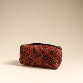  Maroon Handmade Cotton Toiletry Pouch 