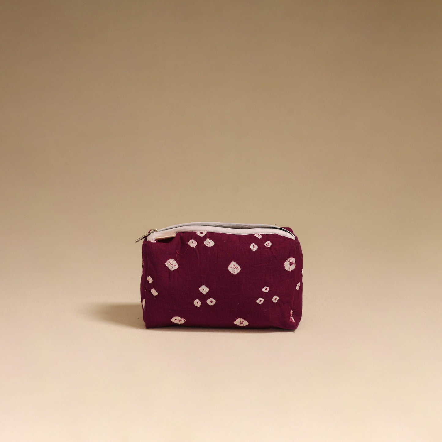 Maroon - handmade cotton toiletry pouch 19 - handcrafted