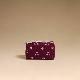 Maroon - handmade cotton toiletry pouch 19 - handcrafted