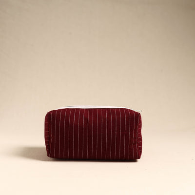  Maroon Handmade Cotton Toiletry Pouch 