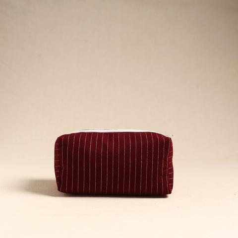  Maroon Handmade Cotton Toiletry Pouch 