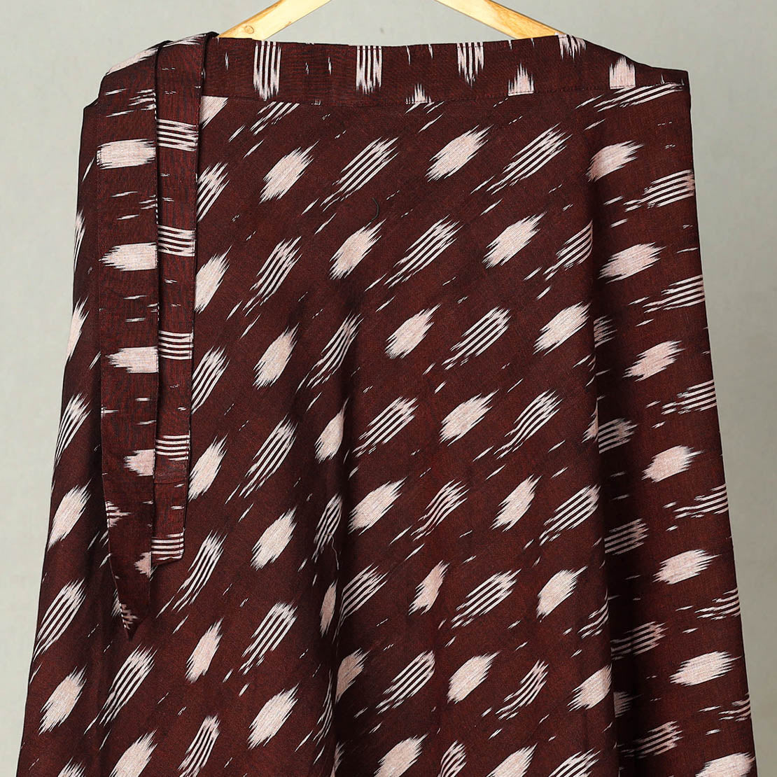 Maroon Handmade Cotton Wrap Around Pochampally Ikat Skirt
