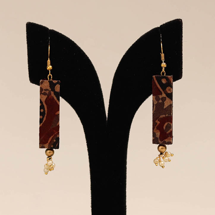 Maroon - handmade fabart earrings 76 - handcrafted