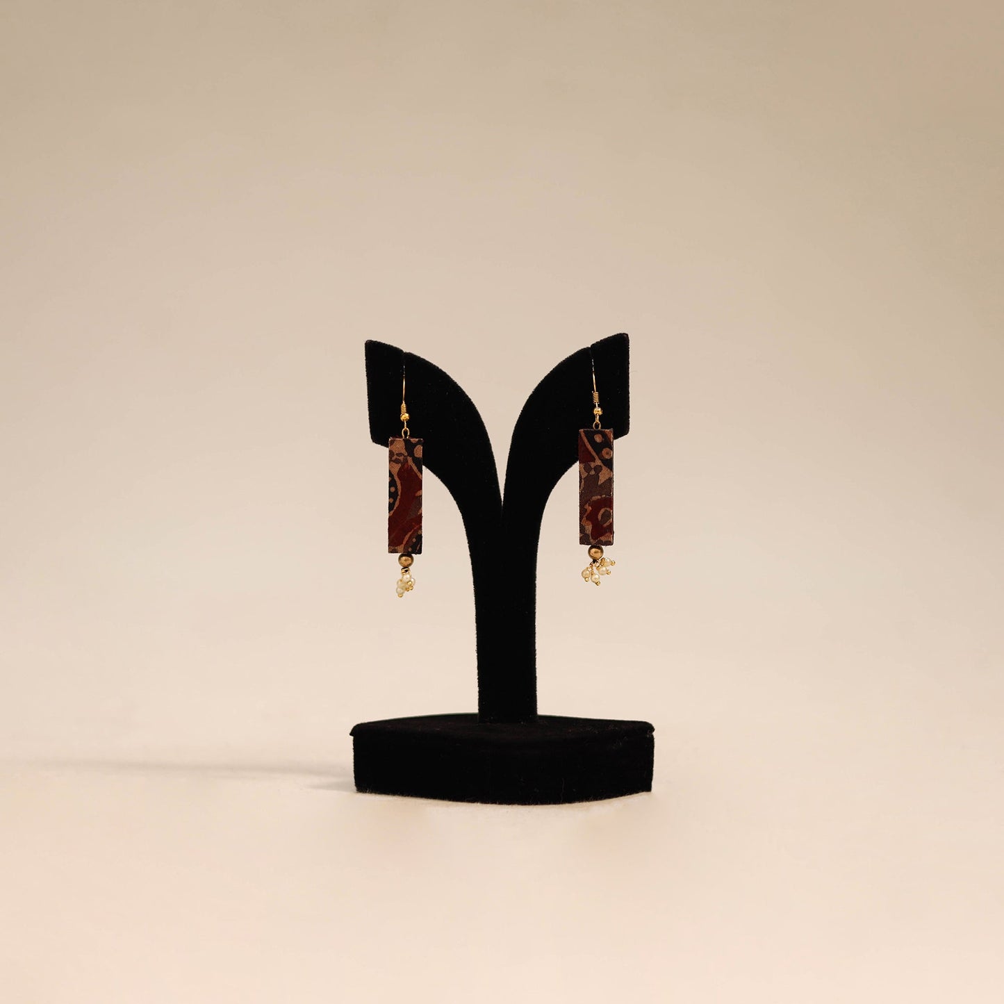 Maroon - handmade fabart earrings 76 - handcrafted
