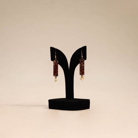 Maroon - handmade fabart earrings 76 - handcrafted