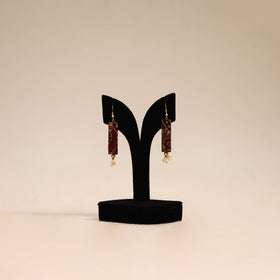 Maroon - handmade fabart earrings 76 - handcrafted