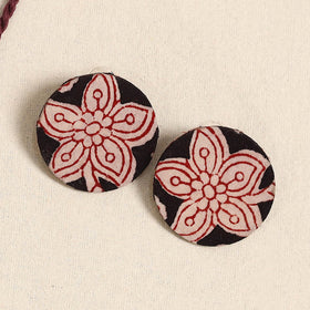 Maroon - handmade fabart necklace set 26 - handcrafted