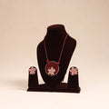 Maroon - handmade fabart necklace set 26 - handcrafted