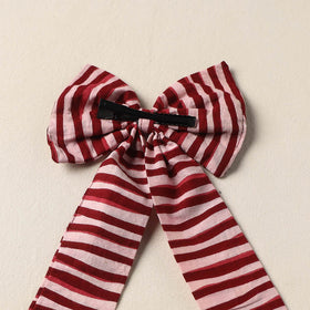Maroon Handmade Fabric Bow Hair Clip