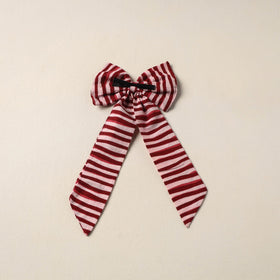 Maroon Handmade Fabric Bow Hair Clip