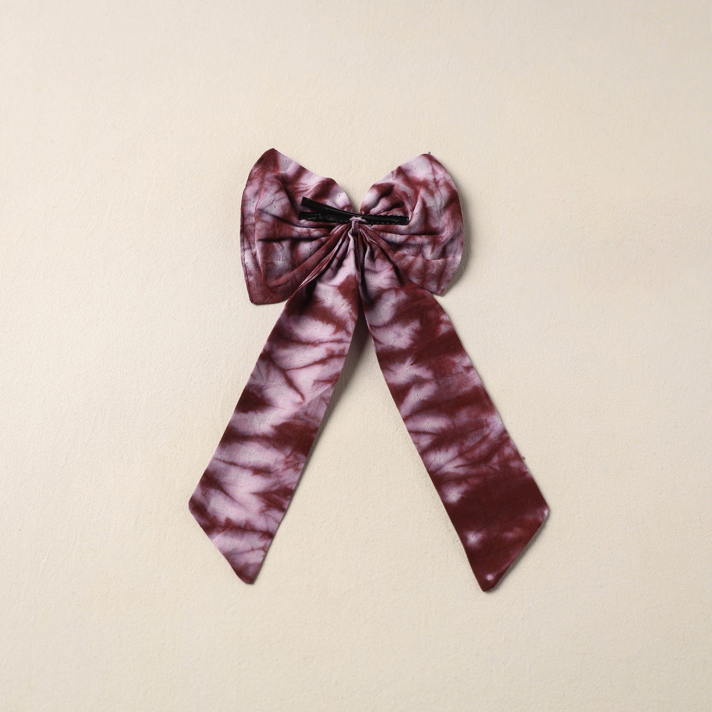 Maroon Handmade Fabric Bow Hair Clip