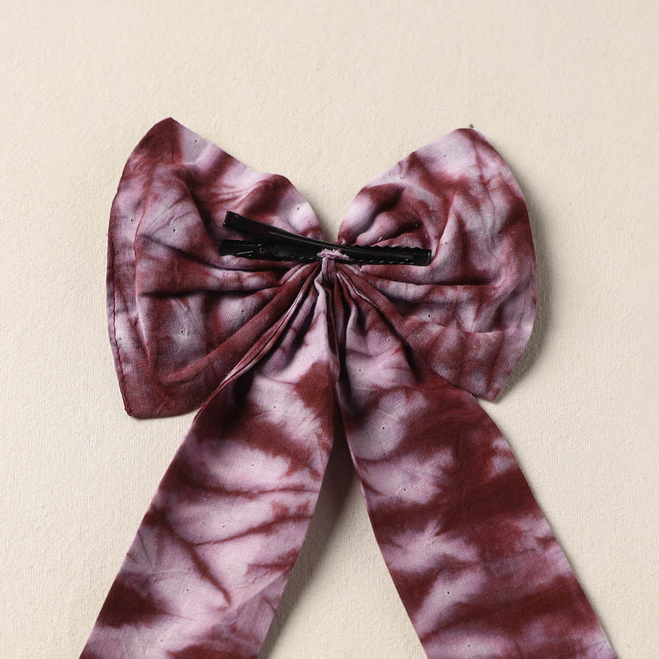 Maroon Handmade Fabric Bow Hair Clip