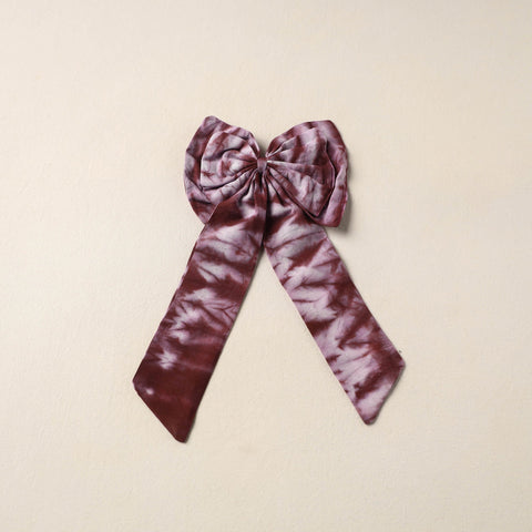 Maroon Handmade Fabric Bow Hair Clip