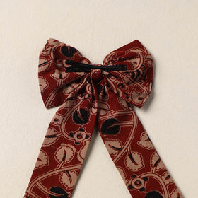 Maroon Handmade Fabric Bow Hair Clip