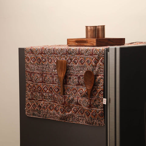 Handmade fridge top cover with multiple pockets 08