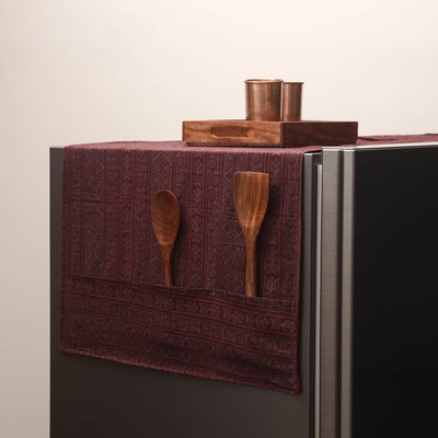 Handmade fridge top cover with multiple pockets 108