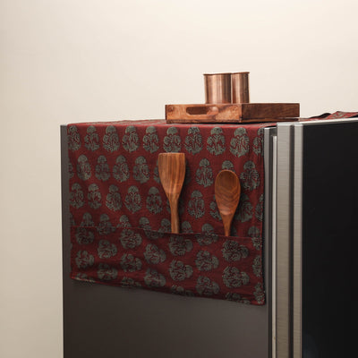 Handmade fridge top cover with multiple pockets 24