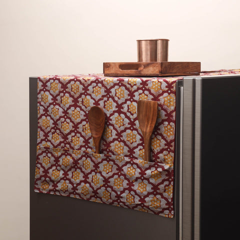 Handmade fridge top cover with multiple pockets 28