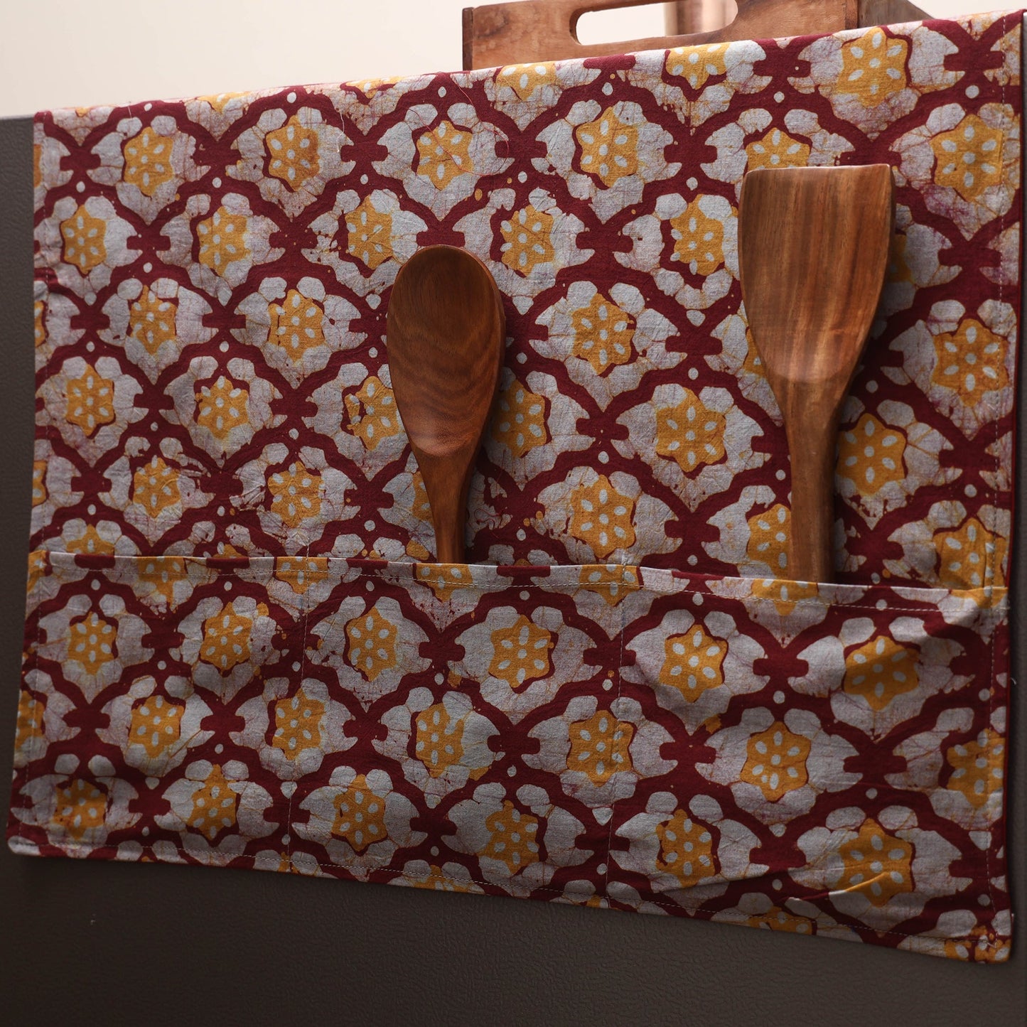Handmade fridge top cover with multiple pockets 28