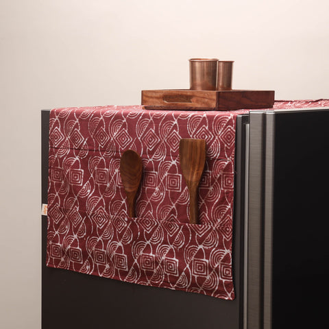 Handmade fridge top cover with multiple pockets 62
