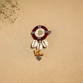 Handmade gs shell & thread work hair clip 51 - handcrafted