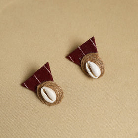 Buy Maroon Handmade Jute Fabart Necklace Set