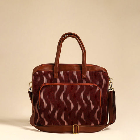  Maroon Handmade Pochampally Ikat Laptop Bag