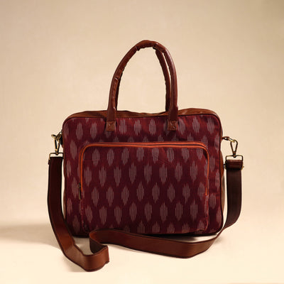  Maroon Handmade Pochampally Ikat Laptop Bag