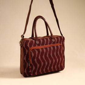  Maroon Handmade Pochampally Ikat Laptop Bag